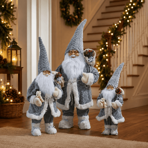 Three Kings Santa Figurines Three Kings Christmas Papa Noel Mega Grey – 85cm