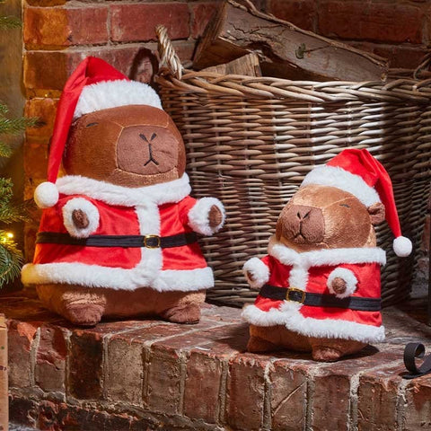 Three Kings Plushies Three Kings Christmas Santa Capybara Plush Teddy
