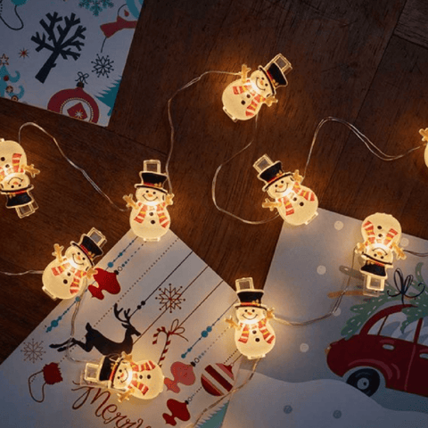 Three Kings String Lights Christmas Three Kings ClipCard Snowman String Lights 10pc
