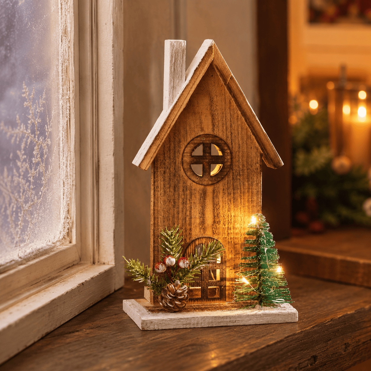 Three Kings wooden christmas house descoration Three Kings DecorWood InLit FSC 1 – Christmas House Decoration