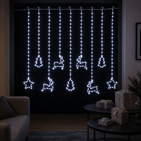 Three Kings LED Curtain Lights Three Kings Festive Curtain Lights Cool White