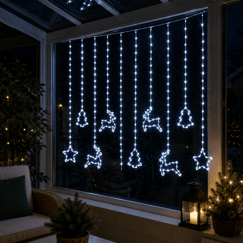 Three Kings LED Curtain Lights Three Kings Festive Curtain Lights Cool White