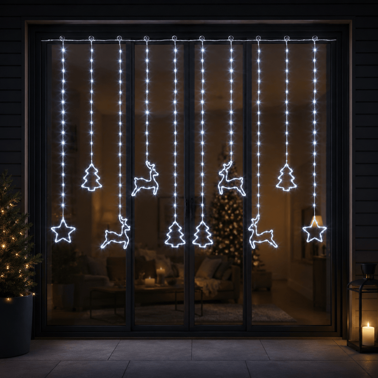 Three Kings LED Curtain Lights Three Kings Festive Curtain Lights Cool White