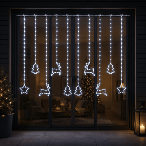 Three Kings LED Curtain Lights Three Kings Festive Curtain Lights Cool White