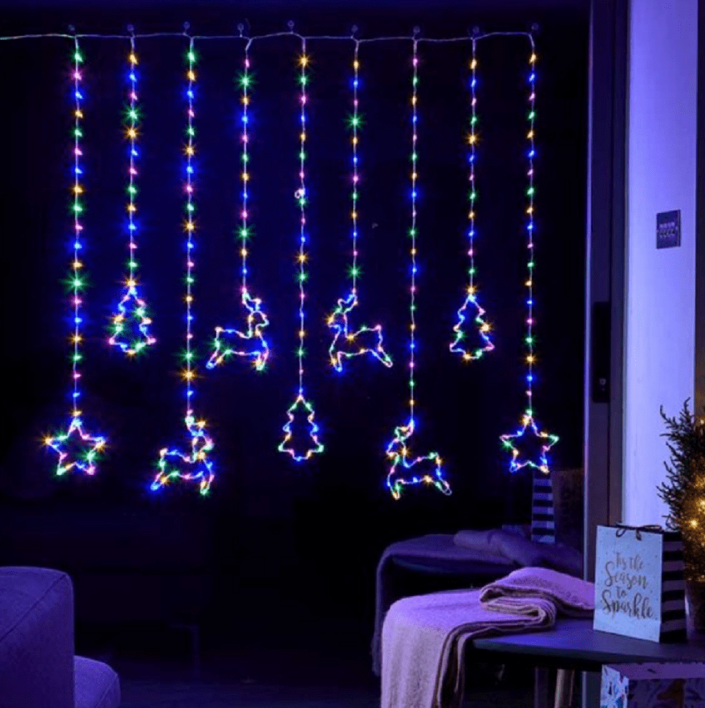 Three Kings Christmas Lit Decor Three Kings Festive Curtain Lights Multi