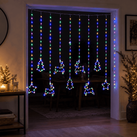 Three Kings LED Curtain Lights Three Kings Festive Curtain Lights Multi-coloured Christmas Decoration