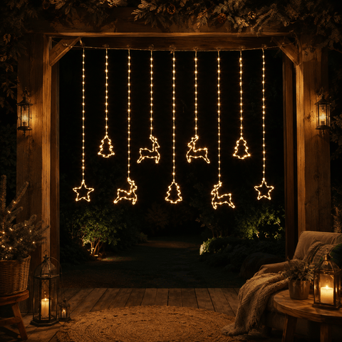Three Kings LED Curtain Lights Three Kings Festive Curtain Lights Warm White Christmas Decoration