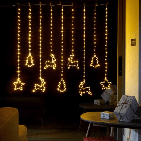 Three Kings Christmas Lit Decor Three Kings Festive Curtain Lights Warm White