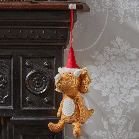 Three Kings Dinosaur Christmas Three Kings Festive Dino Pendant Gold