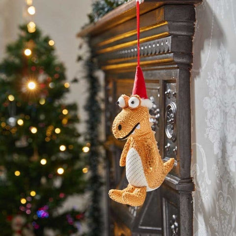 Three Kings Dinosaur Christmas Three Kings Festive Dino Pendant Gold