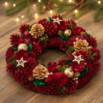 Three Kings Christmas Wreaths Three Kings Festive Fir Christmas Wreath – 30cm