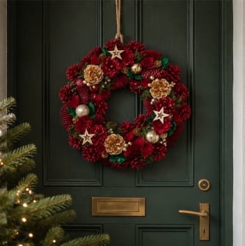 Three Kings Christmas Wreaths Three Kings Festive Fir Christmas Wreath – 30cm