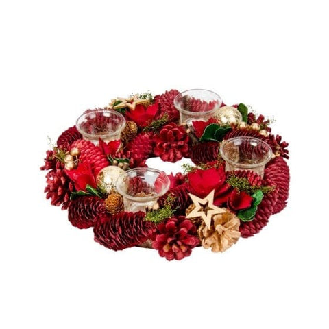 Three Kings Candle Holder Three Kings Festive Fir Quartet Candle Holder 33cm