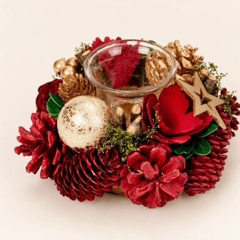 Three Kings Candle Holder Three Kings Festive Fir Solo Candle Holder 15cm