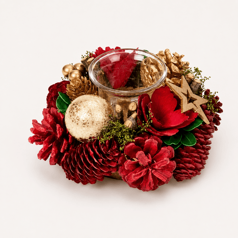 Three Kings Candle Holder Three Kings Festive Fir Solo Candle Holder 15cm