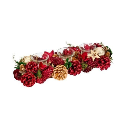Three Kings Candle Holder Three Kings Festive Fir Trio Candle Holder 36cm
