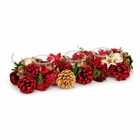 Three Kings Candle Holder Three Kings Festive Fir Trio Candle Holder 36cm