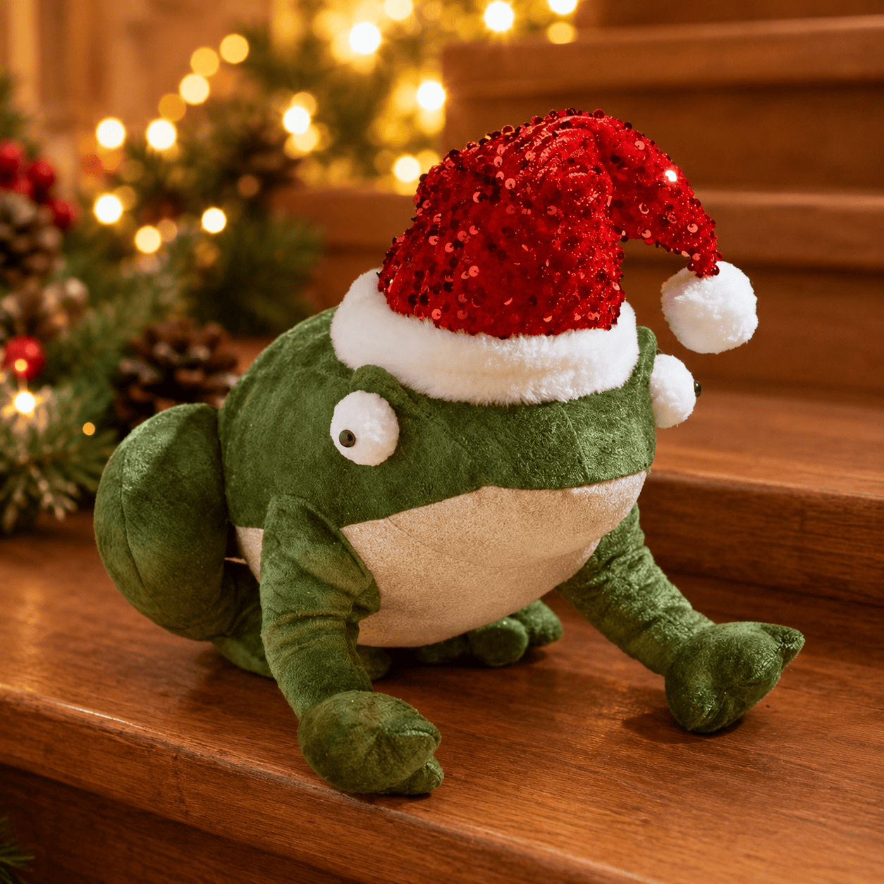 Three Kings Plushies Three Kings Festive Frog Christmas Plush – Large