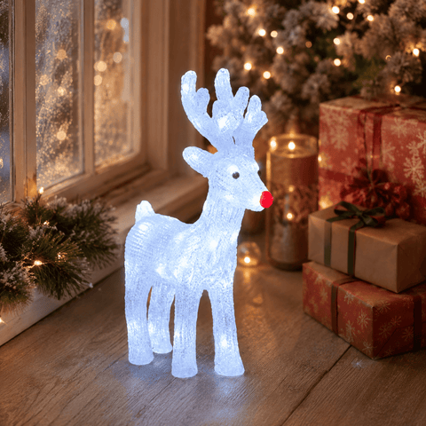 Three Kings Acrylic LED Figurines Three Kings Festive InLit Ice Stag Christmas Decoration