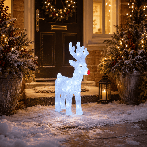 Three Kings Acrylic LED Figurines Three Kings Festive InLit Ice Stag Christmas Decoration