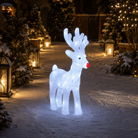 Three Kings Acrylic LED Figurines Three Kings Festive InLit Ice Stag Christmas Decoration