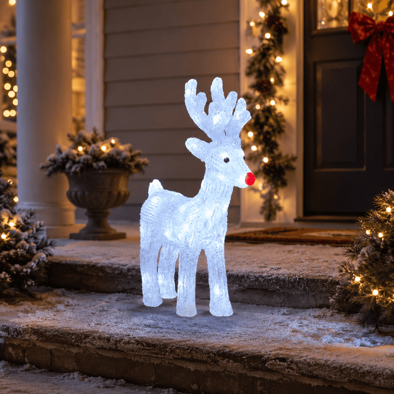 Three Kings Acrylic LED Figurines Three Kings Festive InLit Ice Stag Christmas Decoration