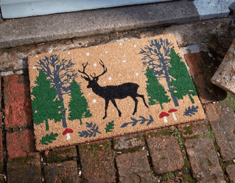 Three Kings Christmas Decor Three Kings Festive Woodland Stag Decoir Door Mat
