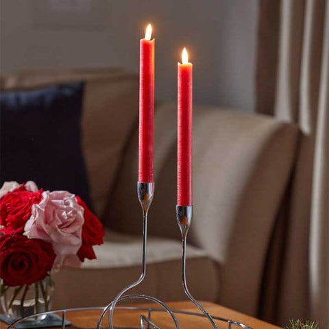 Three Kings Candles Xmas Three Kings Flameless Table Candles 2pk - Red