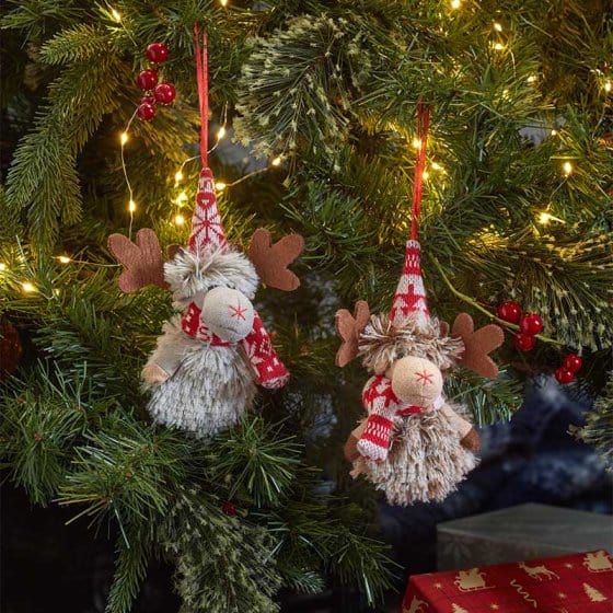 Three Kings Fluffy Deer Pendants Assorted Designs