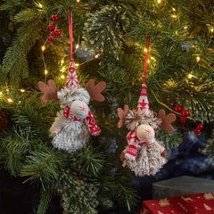 Three Kings Fluffy Deer Pendants Assorted Designs
