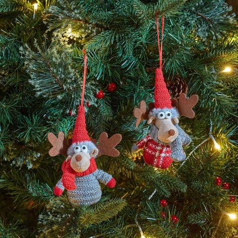 Three Kings Fluffy Deer Pendants Assorted Designs