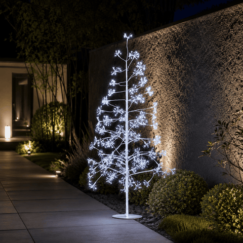 Three Kings Twig Trees Three Kings Frosted Twinkling Large Cool White LED Christmas Tree – 1.8m