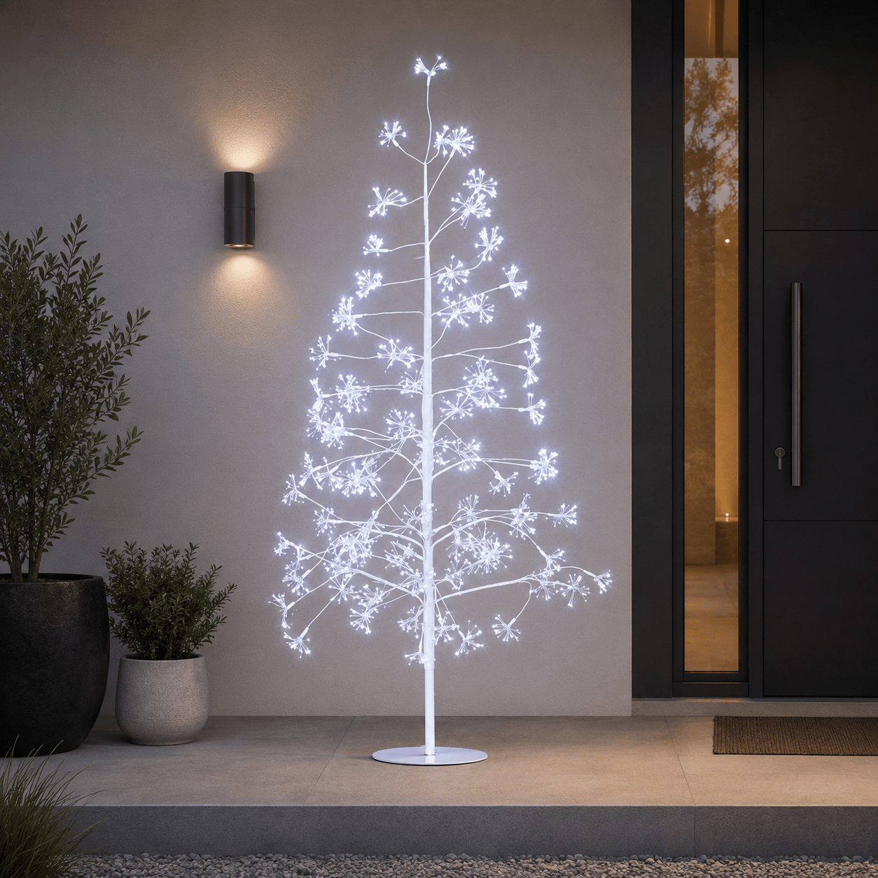 Three Kings Twig Trees Three Kings Frosted Twinkling Large Cool White LED Christmas Tree – 1.8m