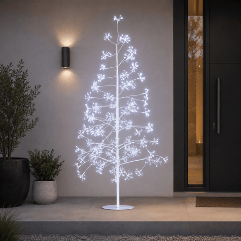 Three Kings Twig Trees Three Kings Frosted Twinkling Large Cool White LED Christmas Tree – 1.8m