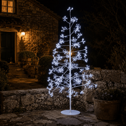 Three Kings Twig Trees Three Kings Frosted Twinkling Large Cool White LED Christmas Tree – 1.8m