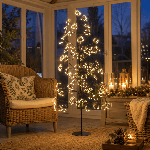 Three Kings Twig Trees Three Kings Frosted Twinkling Large Warm White LED Tree – 1.8m