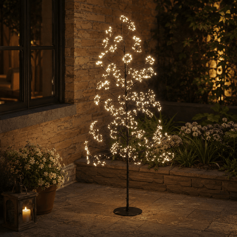 Three Kings Twig Trees Three Kings Frosted Twinkling Large Warm White LED Tree – 1.8m