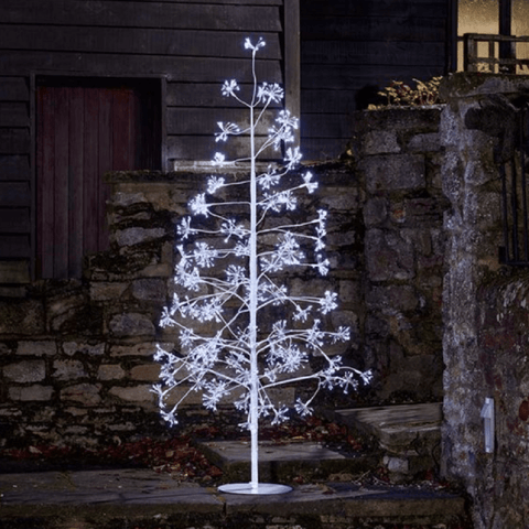 Three Kings Christmas Lit Decor Three Kings Frosted Twinkling LED Tree Cool White Large