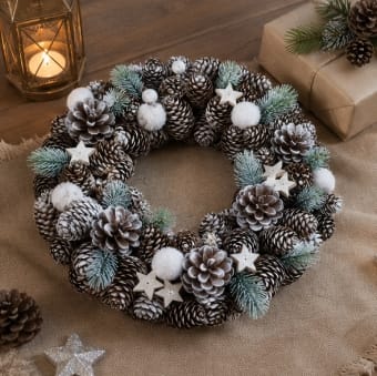 Three Kings Christmas Wreaths Three Kings FrostPine Christmas Wreath – 30cm