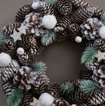 Three Kings Christmas Wreaths Three Kings FrostPine Christmas Wreath – 30cm
