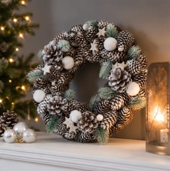 Three Kings Christmas Wreaths Three Kings FrostPine Christmas Wreath – 30cm
