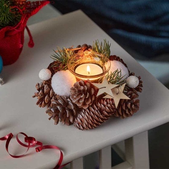 Three Kings Candle Holder Three Kings FrostPine Solo Candle Holder 15cm