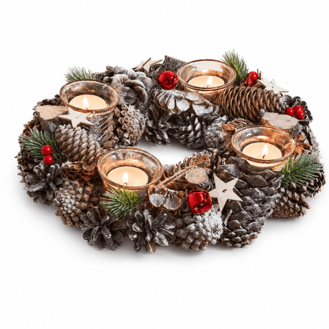Three Kings Candle Holder Three Kings FrostStar Quartet Christmas Candle Holder – 33cm
