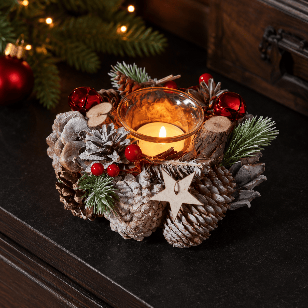 Three Kings Candle Holder Three Kings FrostStar Solo Christmas Candle Holder – 15cm