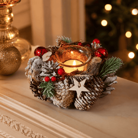 Three Kings Candle Holder Three Kings FrostStar Solo Christmas Candle Holder – 15cm