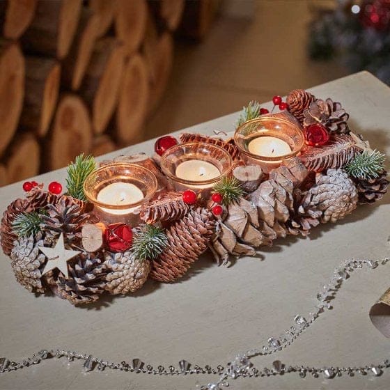 Three Kings Candle Holder Three Kings FrostStar Trio Candle Holder 36cm