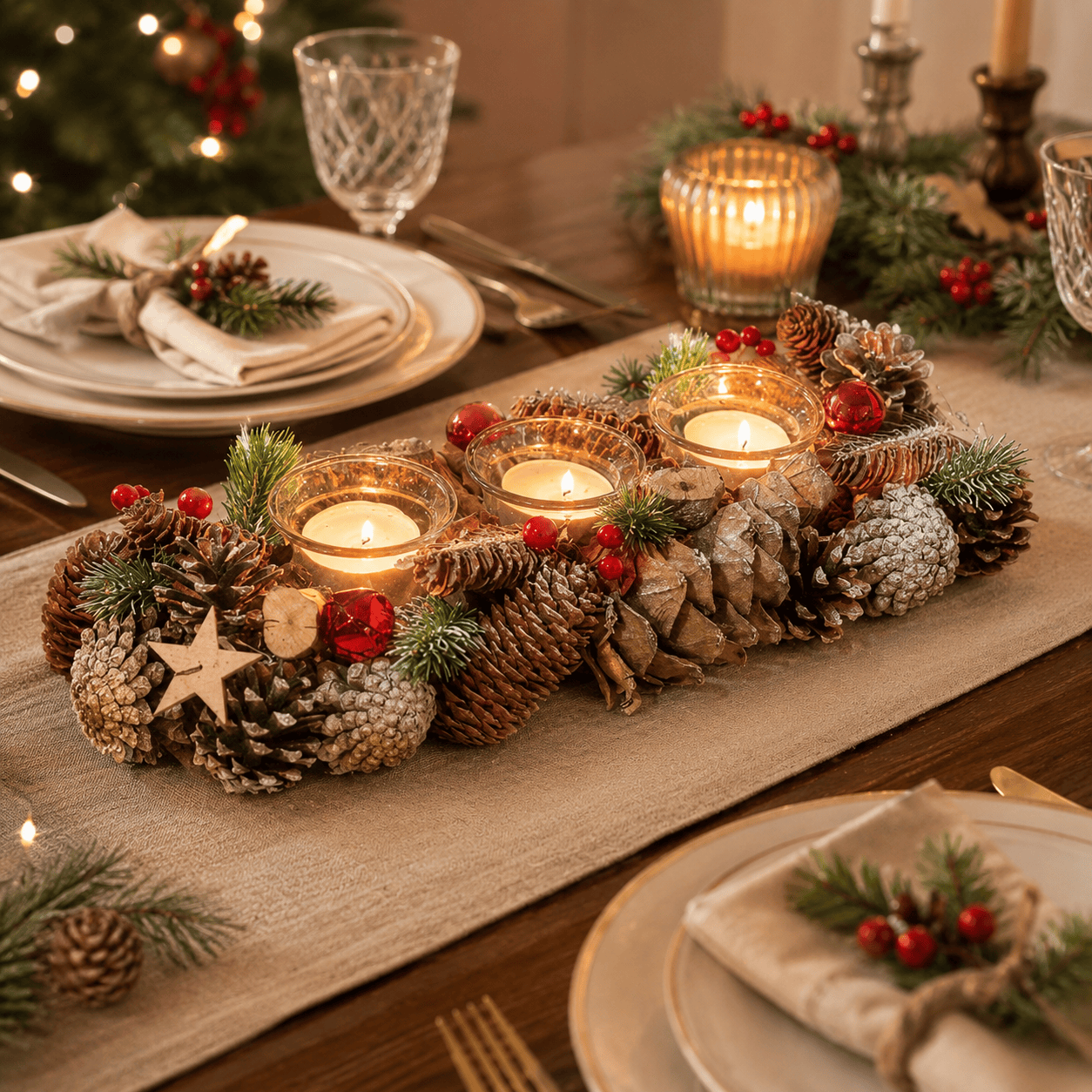 Three Kings Candle Holder Three Kings FrostStar Trio Christmas Candle Holder – 36cm