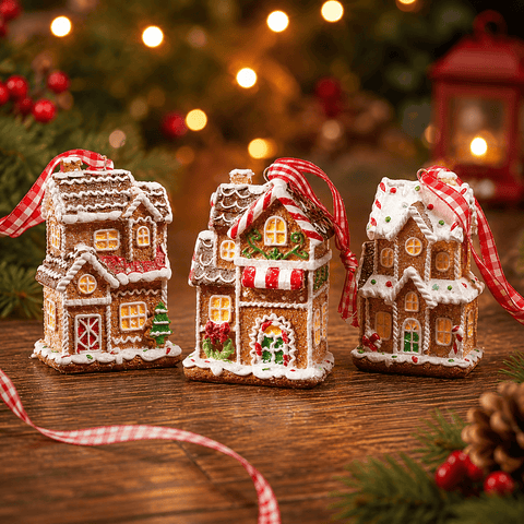 Three Kings Hanging Decor Three Kings Gingerbread Town House Pendant Assorted Designs