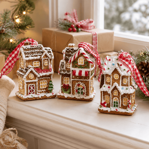 Three Kings Hanging Decor Three Kings Gingerbread Town House Pendant Assorted Designs