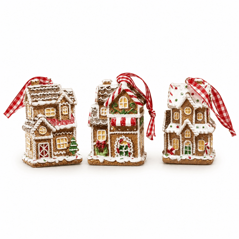 Three Kings Hanging Decor Three Kings Gingerbread Town House Pendant Assorted Designs
